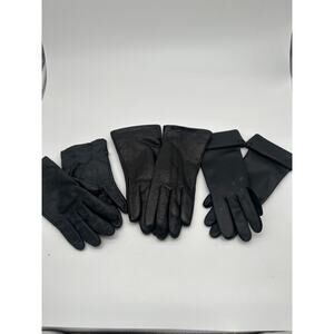 Lot of 3 Black Gloves Women’s M L Vintage Classic Winter Fall Minimalist